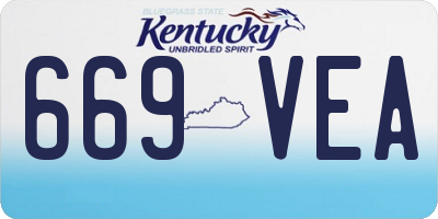 KY license plate 669VEA