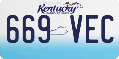 KY license plate 669VEC