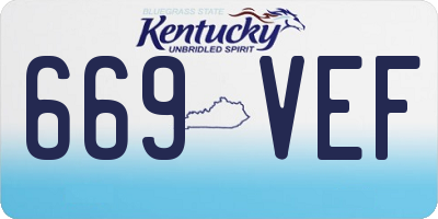 KY license plate 669VEF