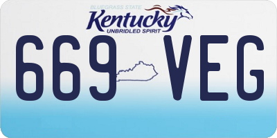 KY license plate 669VEG