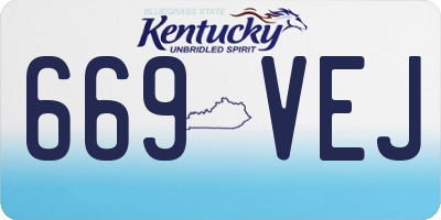 KY license plate 669VEJ