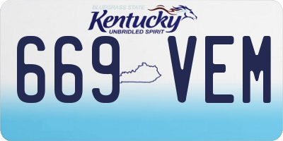KY license plate 669VEM