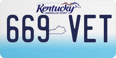 KY license plate 669VET