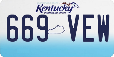 KY license plate 669VEW