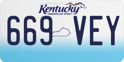 KY license plate 669VEY
