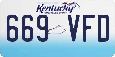 KY license plate 669VFD
