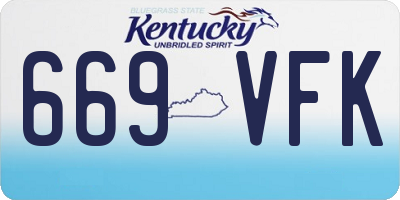 KY license plate 669VFK