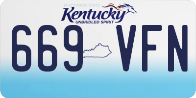 KY license plate 669VFN