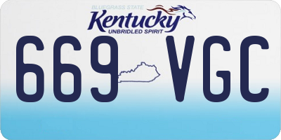 KY license plate 669VGC