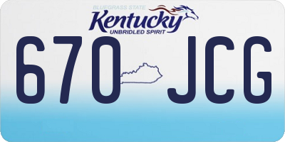 KY license plate 670JCG