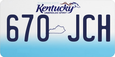 KY license plate 670JCH