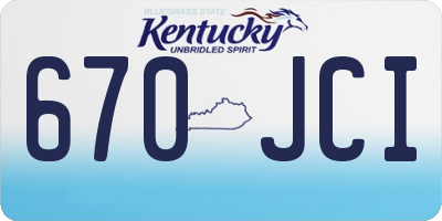 KY license plate 670JCI