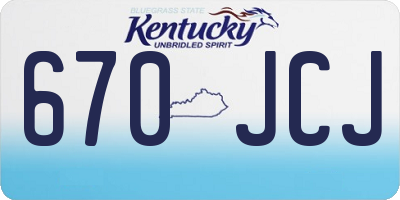 KY license plate 670JCJ