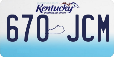 KY license plate 670JCM