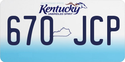 KY license plate 670JCP