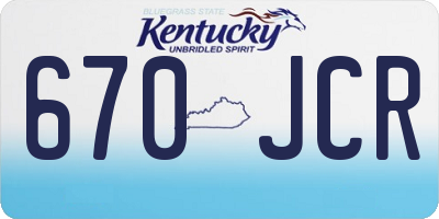 KY license plate 670JCR