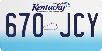 KY license plate 670JCY