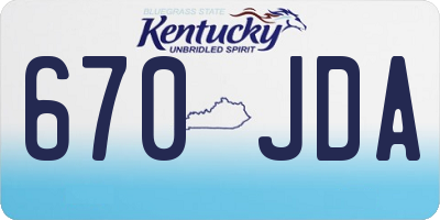 KY license plate 670JDA