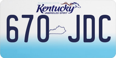 KY license plate 670JDC