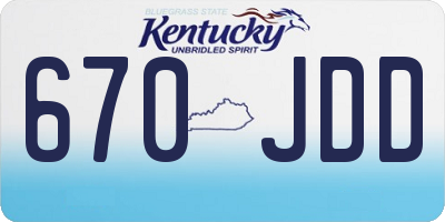 KY license plate 670JDD