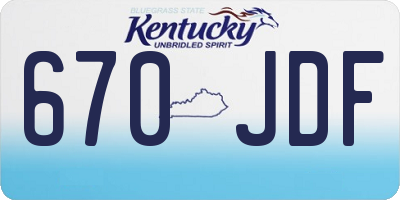 KY license plate 670JDF