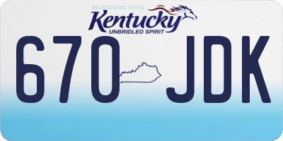 KY license plate 670JDK