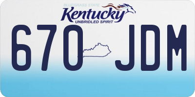 KY license plate 670JDM