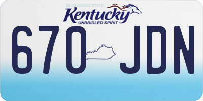 KY license plate 670JDN