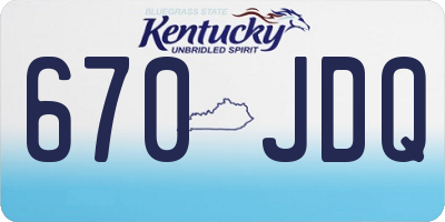 KY license plate 670JDQ