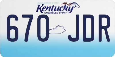 KY license plate 670JDR