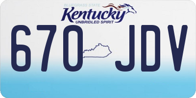 KY license plate 670JDV