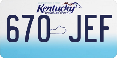 KY license plate 670JEF