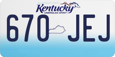 KY license plate 670JEJ