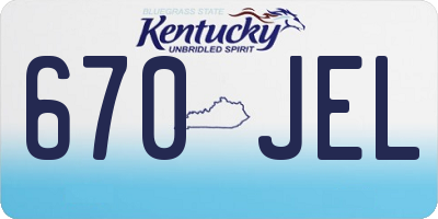 KY license plate 670JEL