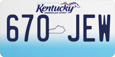KY license plate 670JEW
