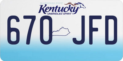KY license plate 670JFD
