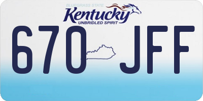 KY license plate 670JFF