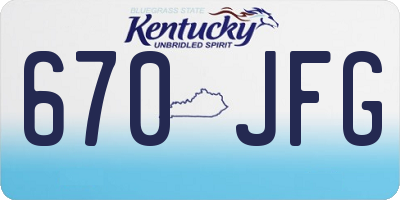 KY license plate 670JFG