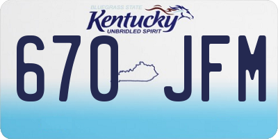 KY license plate 670JFM