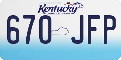 KY license plate 670JFP