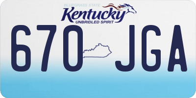 KY license plate 670JGA