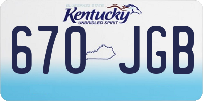 KY license plate 670JGB