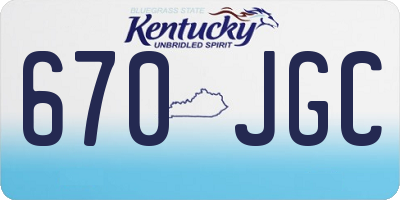 KY license plate 670JGC