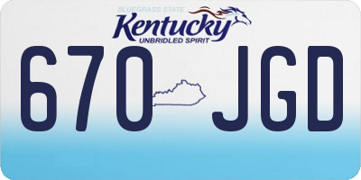 KY license plate 670JGD