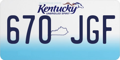 KY license plate 670JGF