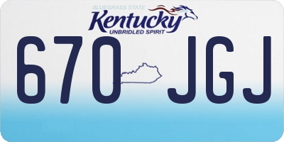 KY license plate 670JGJ