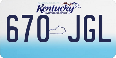 KY license plate 670JGL