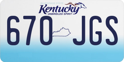 KY license plate 670JGS
