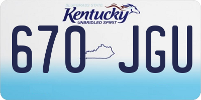 KY license plate 670JGU