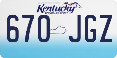 KY license plate 670JGZ